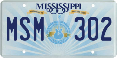 MS license plate MSM302