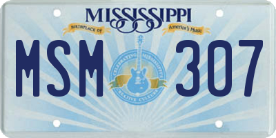 MS license plate MSM307