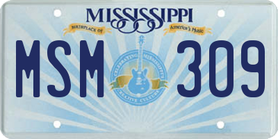 MS license plate MSM309