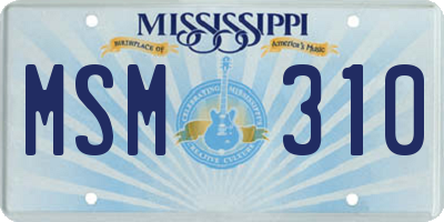 MS license plate MSM310