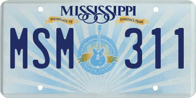 MS license plate MSM311