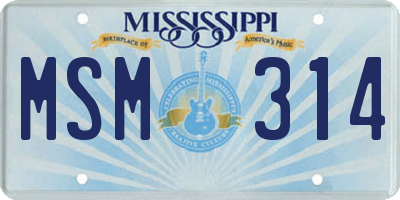 MS license plate MSM314