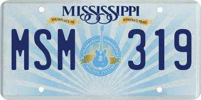 MS license plate MSM319