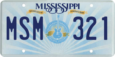 MS license plate MSM321