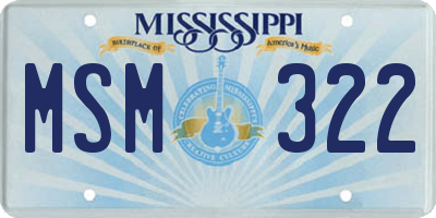 MS license plate MSM322