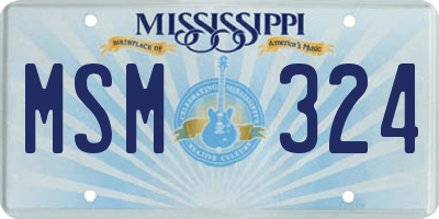 MS license plate MSM324