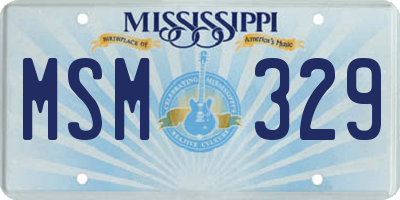 MS license plate MSM329
