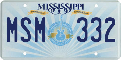 MS license plate MSM332