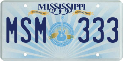 MS license plate MSM333