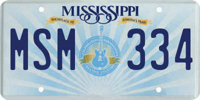 MS license plate MSM334