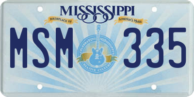 MS license plate MSM335