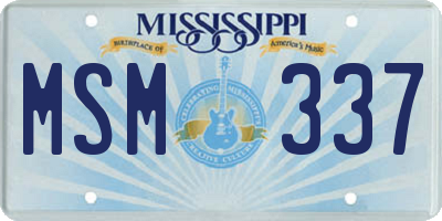 MS license plate MSM337