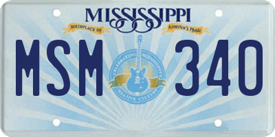 MS license plate MSM340