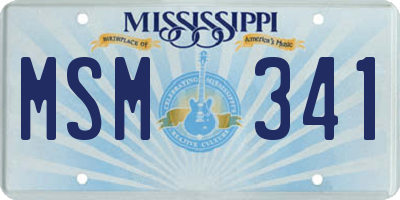 MS license plate MSM341