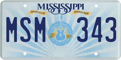 MS license plate MSM343