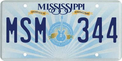 MS license plate MSM344