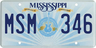MS license plate MSM346