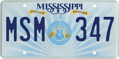 MS license plate MSM347