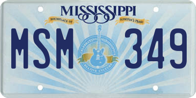 MS license plate MSM349