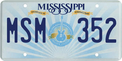 MS license plate MSM352
