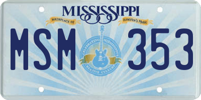 MS license plate MSM353