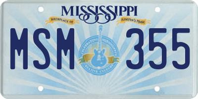 MS license plate MSM355