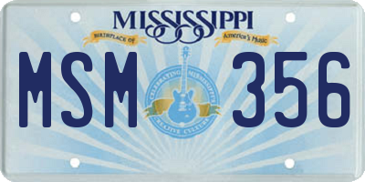 MS license plate MSM356