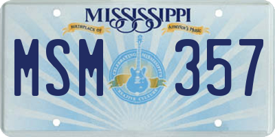 MS license plate MSM357