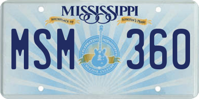 MS license plate MSM360