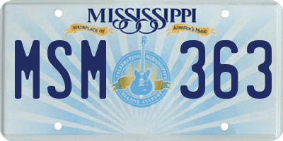 MS license plate MSM363
