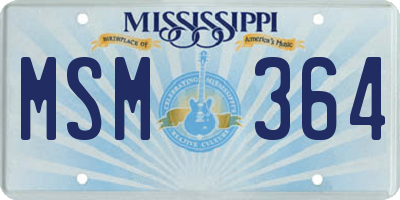 MS license plate MSM364