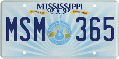 MS license plate MSM365