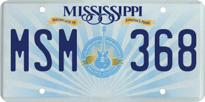 MS license plate MSM368