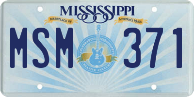 MS license plate MSM371