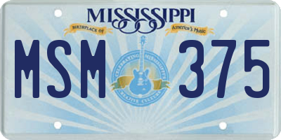 MS license plate MSM375