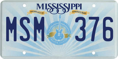 MS license plate MSM376