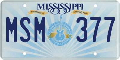 MS license plate MSM377