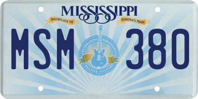 MS license plate MSM380