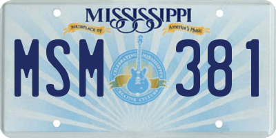 MS license plate MSM381