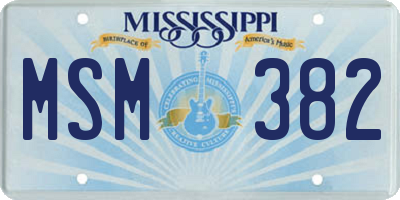 MS license plate MSM382