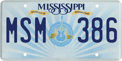 MS license plate MSM386