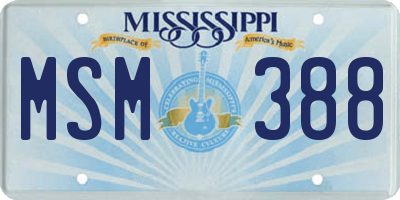 MS license plate MSM388