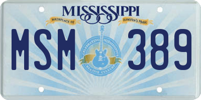 MS license plate MSM389