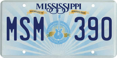 MS license plate MSM390
