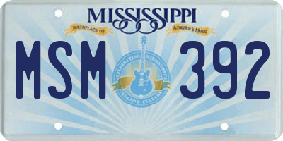MS license plate MSM392