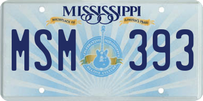 MS license plate MSM393