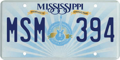 MS license plate MSM394