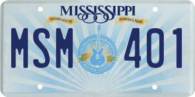 MS license plate MSM401