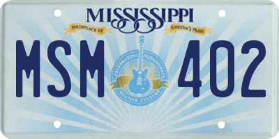 MS license plate MSM402