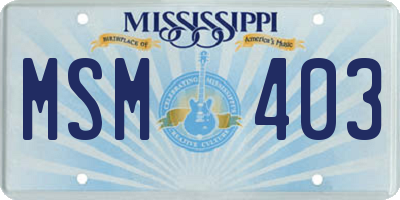 MS license plate MSM403
